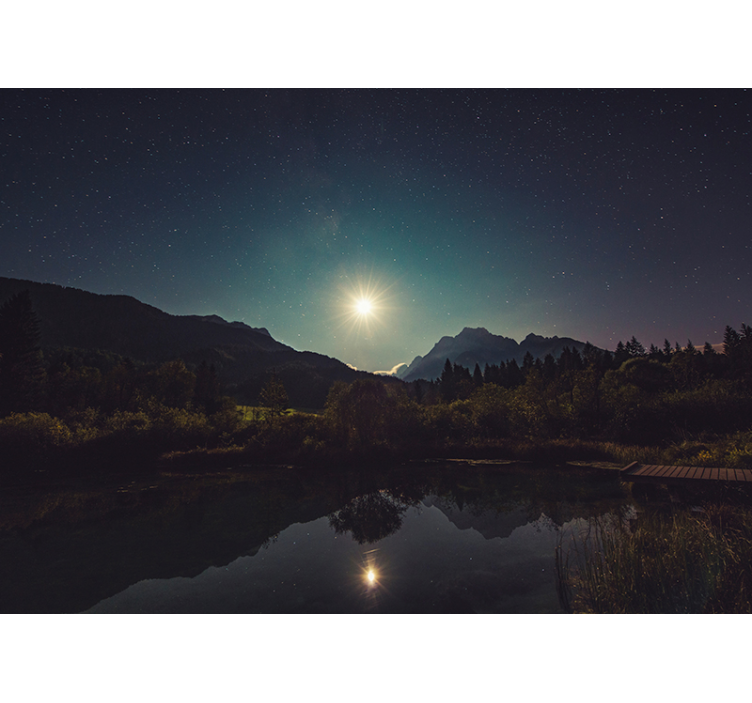 其他景观壁画 月光下的山景 - TenStickers