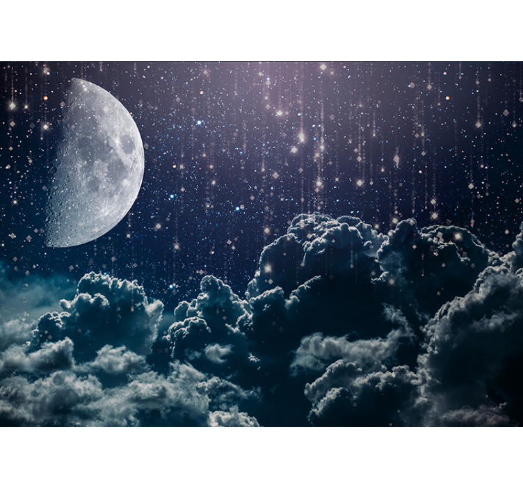 空间照片墙月光星辰之夜 - TenStickers