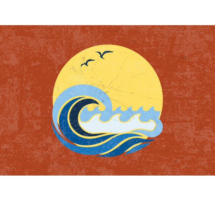 海洋的照片壁画 日落海浪景色 - TenStickers