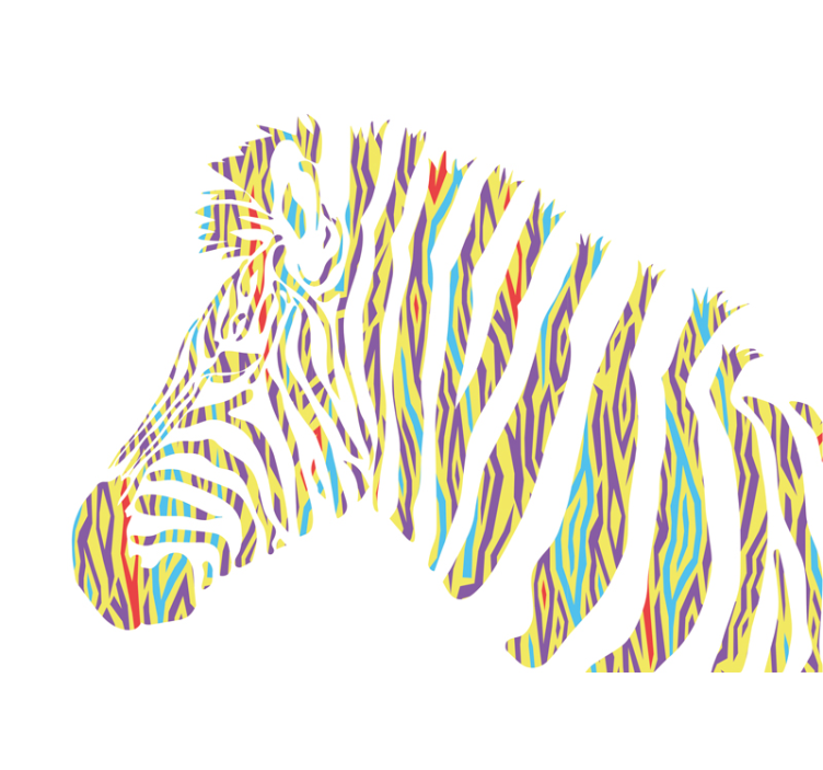 动物风格的墙面壁画生动的斑马条纹 - TenStickers