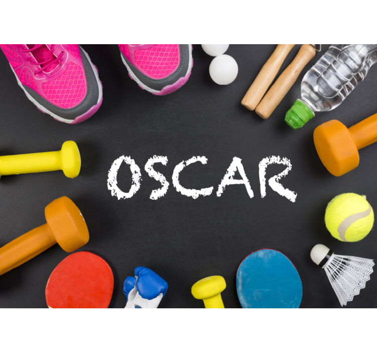 抽象照片墙展示健身必备品 - TenStickers