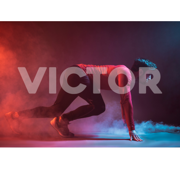 人物照片墙 动感跑者轮廓 - TenStickers