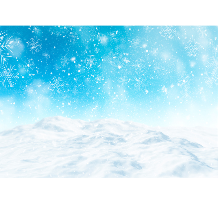 山地照片墙雪花飘落的冬天 - TenStickers