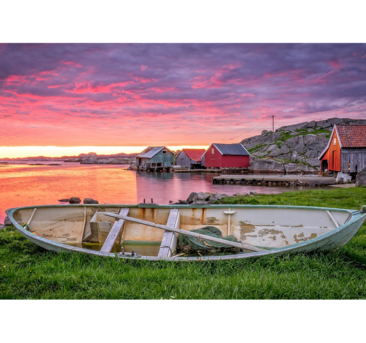 其他景观壁画优美海滨村庄 - TenStickers