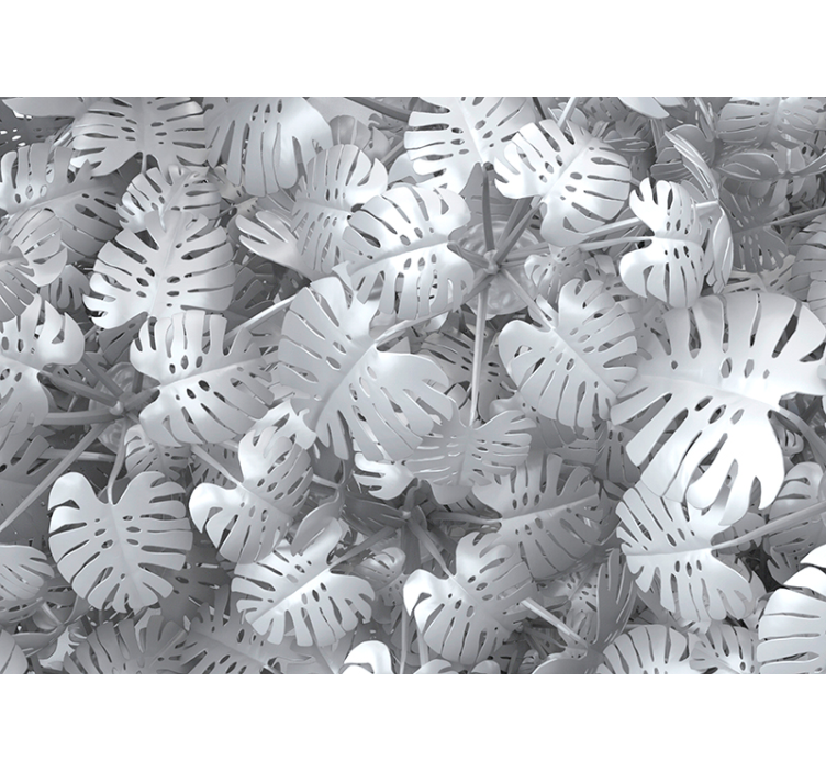 自然照片墙 龟背竹叶图案 - TenStickers