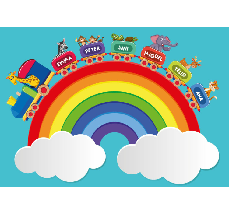 幼儿园的其他壁画彩虹列车冒险 - TenStickers