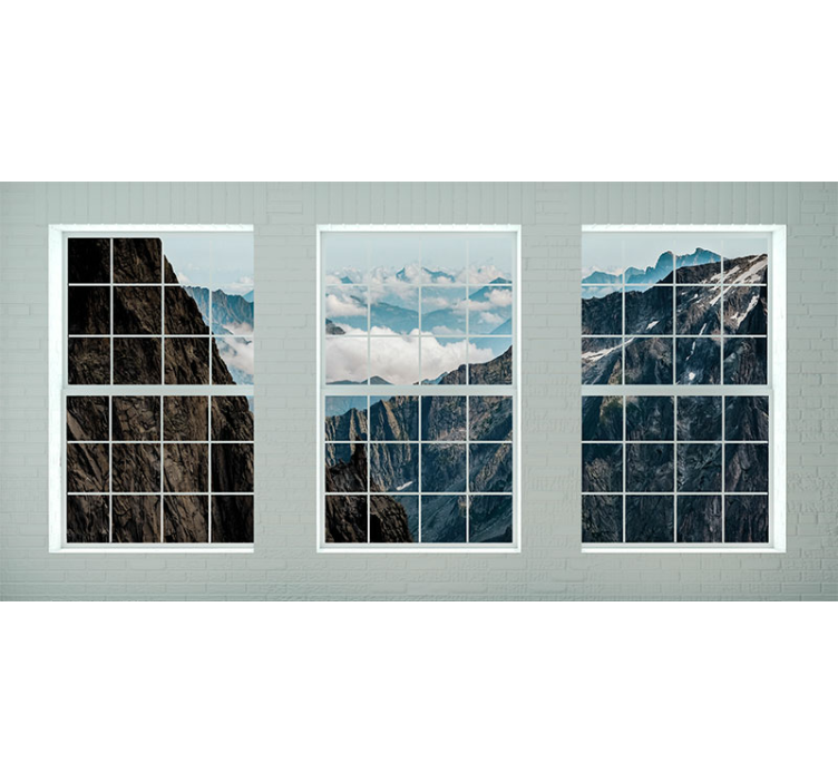 山地照片墙完美展现山景窗户 - TenStickers