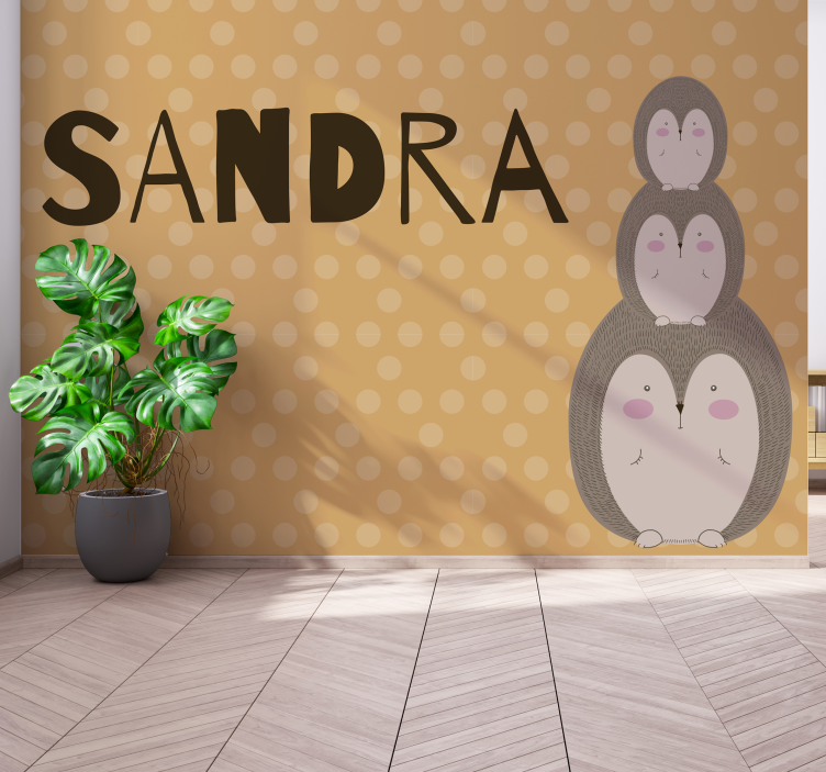 儿童房的其他壁画可爱叠堆的刺猬 - TenStickers