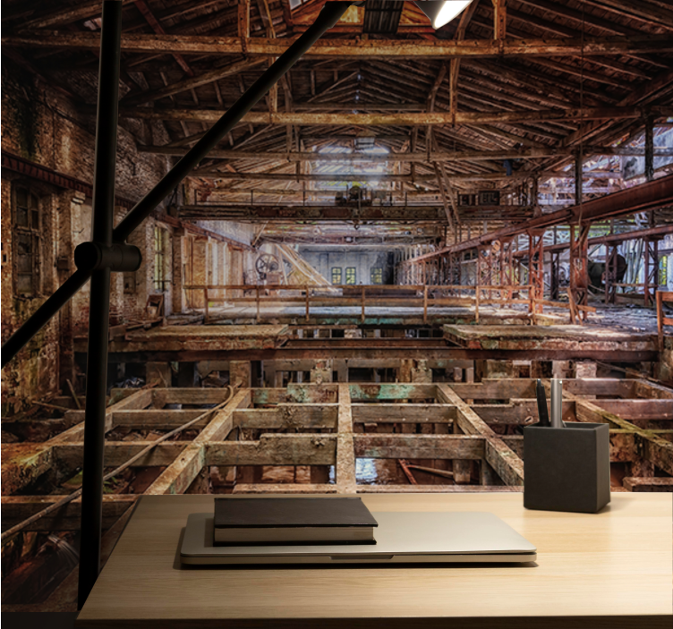 城市和乡村照片墙展示废弃工业空间 - TenStickers