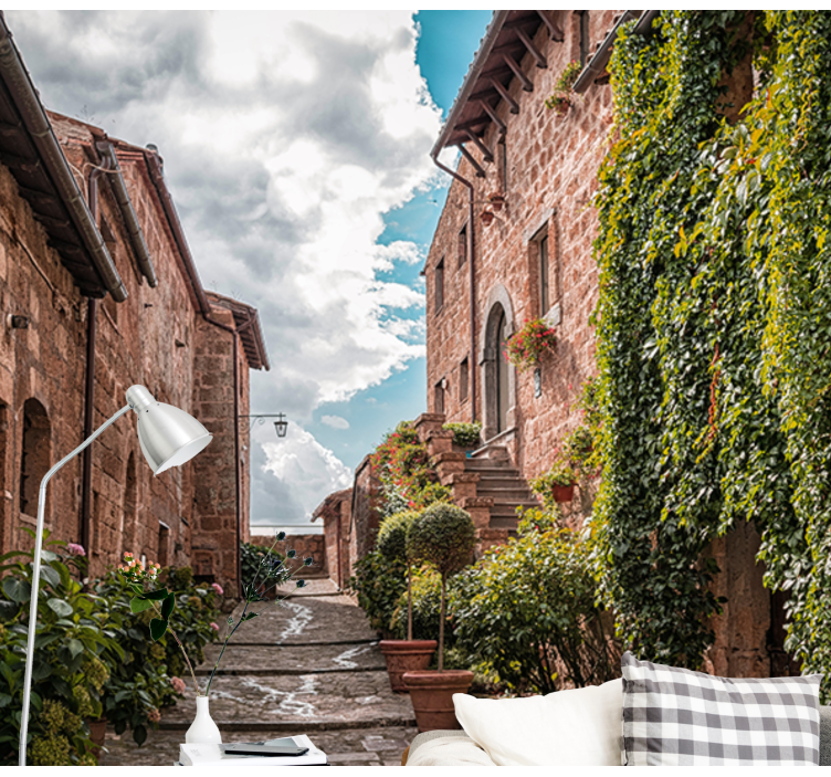 城市和乡村照片墙 迷人的意大利街 - TenStickers