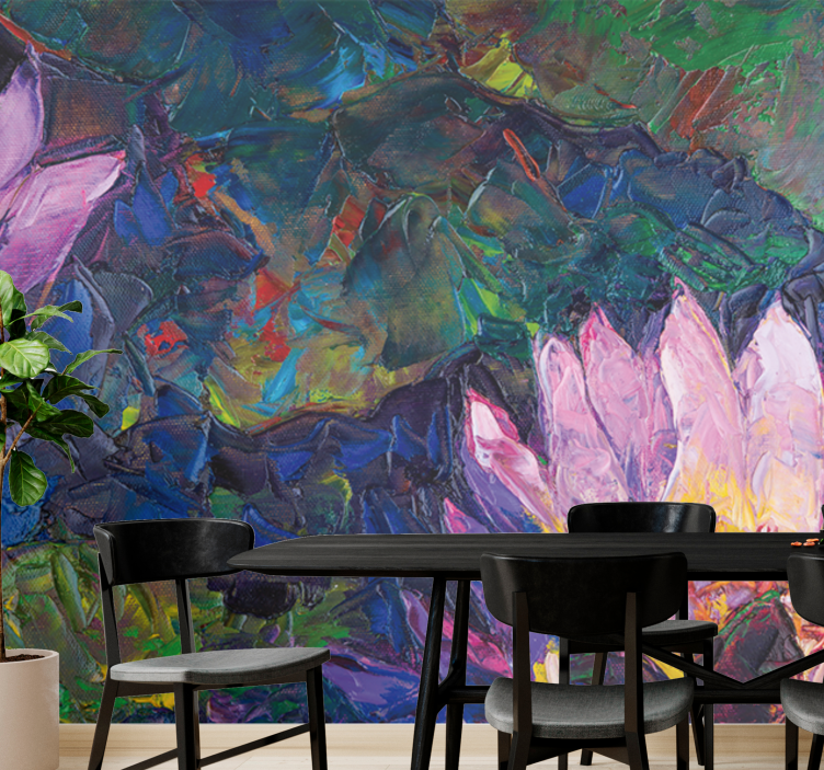 花卉照片墙莲花抽象艺术 - TenStickers