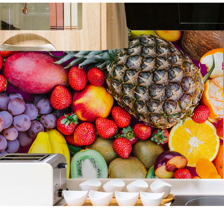 花卉照片墙生机盎然的水果拼盘 - TenStickers