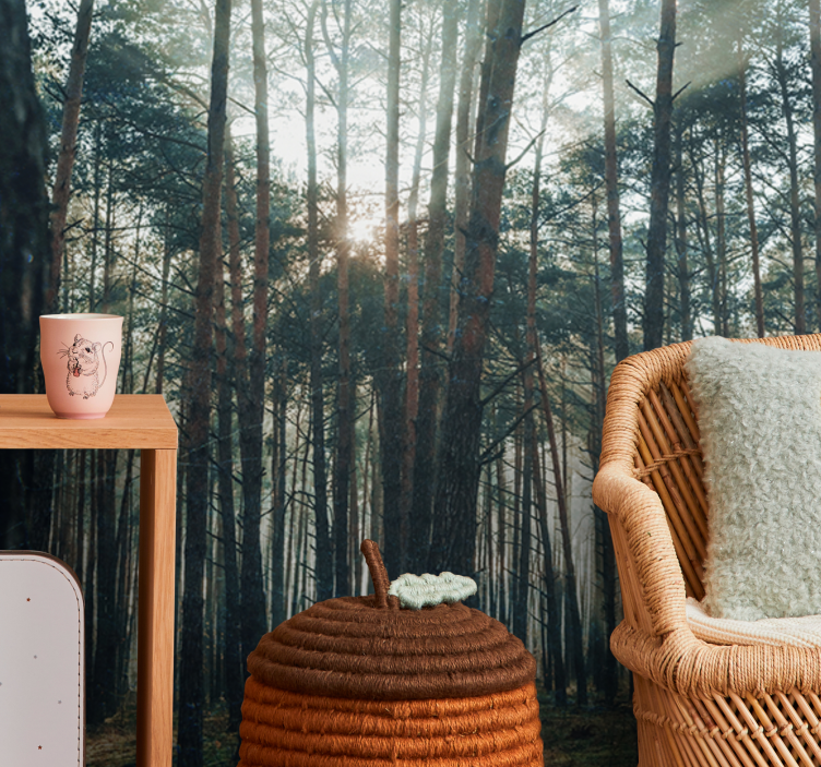 森林照片墙静谧松林 - TenStickers