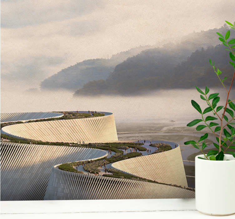 其他景观壁画曲线建筑形态 - TenStickers