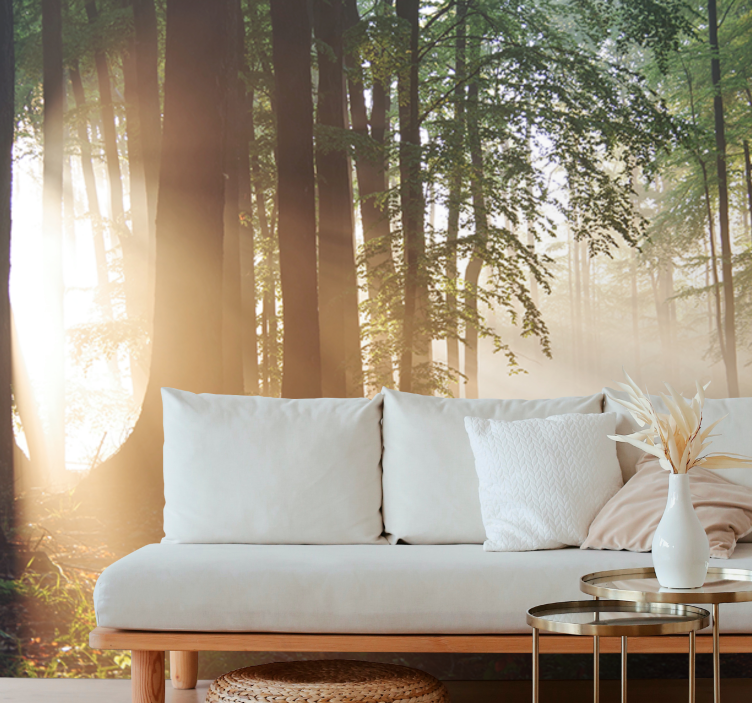 树林中的小路自然壁画 - TenStickers