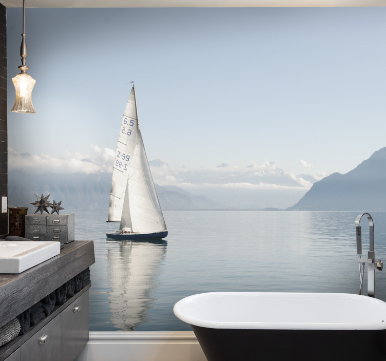 帆船壁画下的和平海 - TenStickers