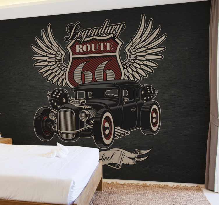 服务路线汽车壁画 - TenStickers