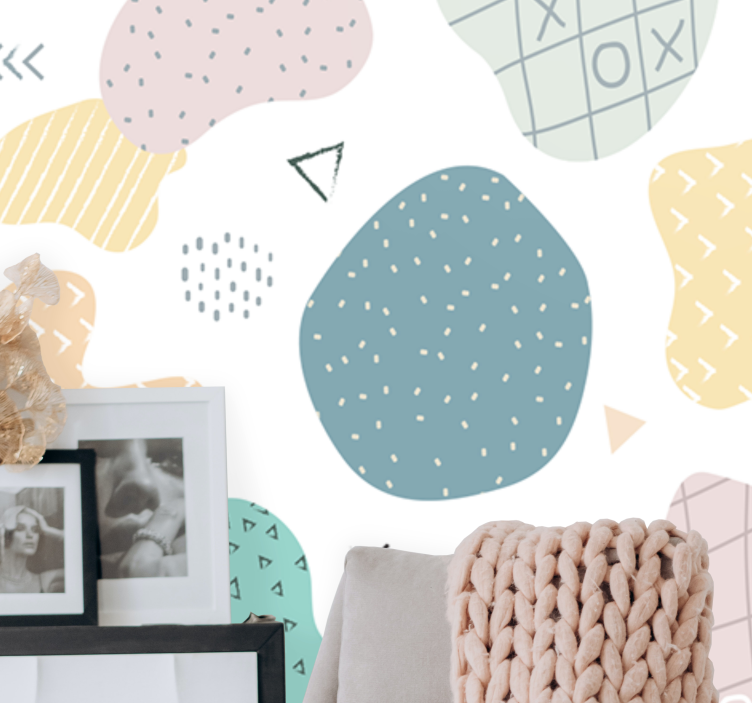 其他具有纹理和图案的壁画抽象形状图案 - TenStickers