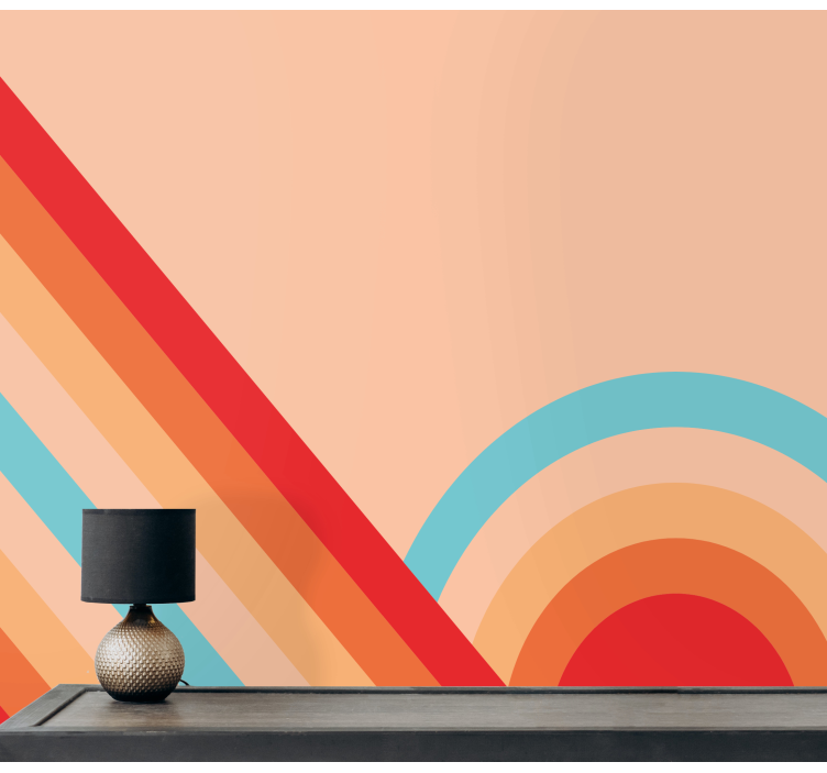 其他具有纹理和图案的壁画复古几何图案 - TenStickers