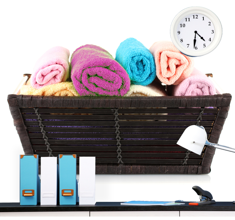 用于浴室的其他壁画 彩色卷毛巾 - TenStickers