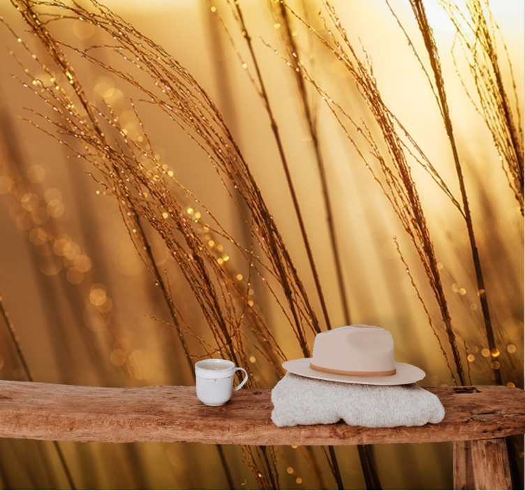 自然照片墙温柔的金色草地 - TenStickers