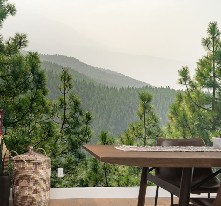 自然照片墙展现郁郁葱葱的绿色景观 - TenStickers