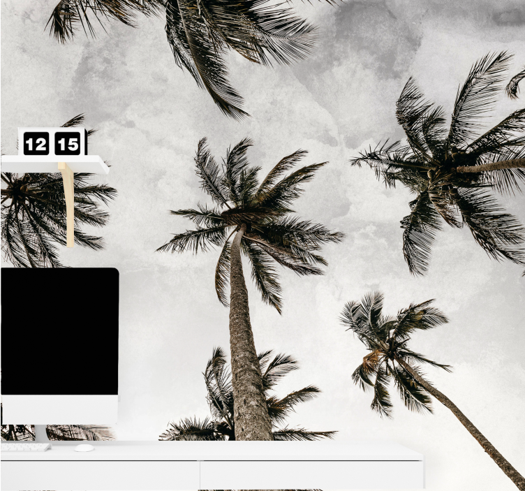 自然照片墙与棕榈树树冠 - TenStickers