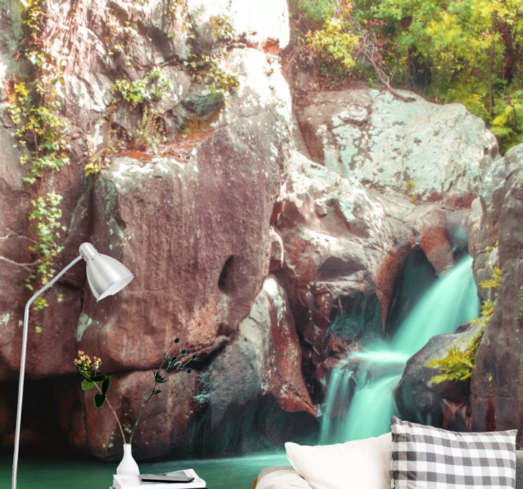 自然照片墙宁静瀑布风景 - TenStickers