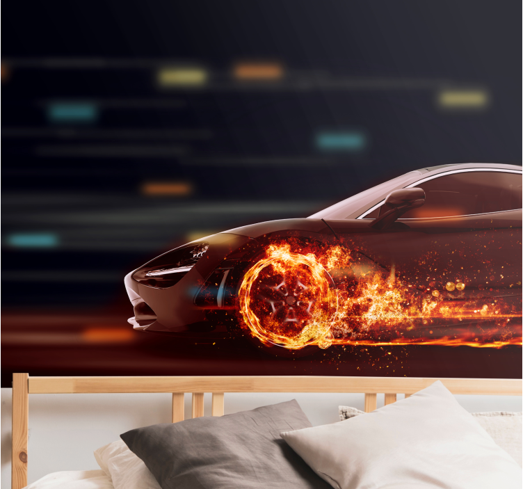 其他车辆壁画展现动态赛车运动 - TenStickers