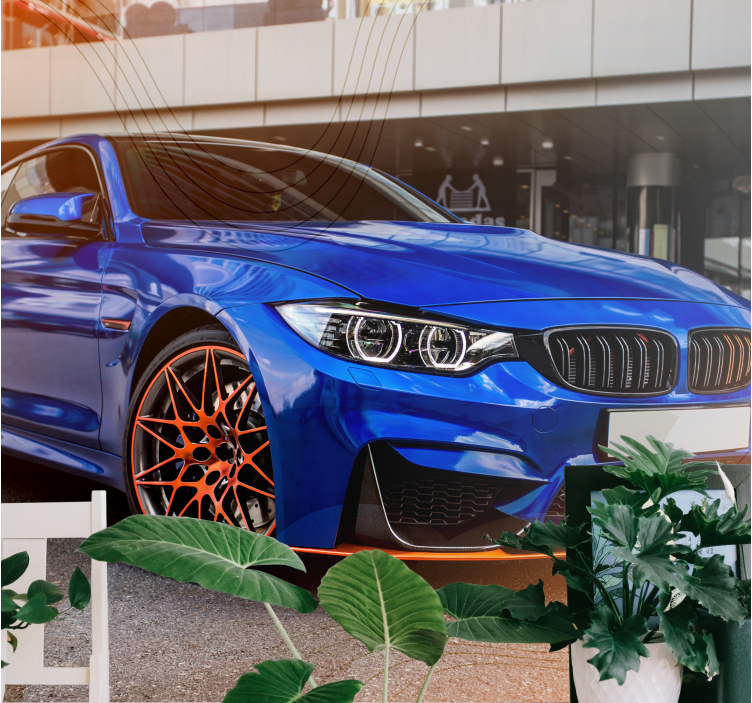 其他车辆壁画运动蓝色汽车 - TenStickers