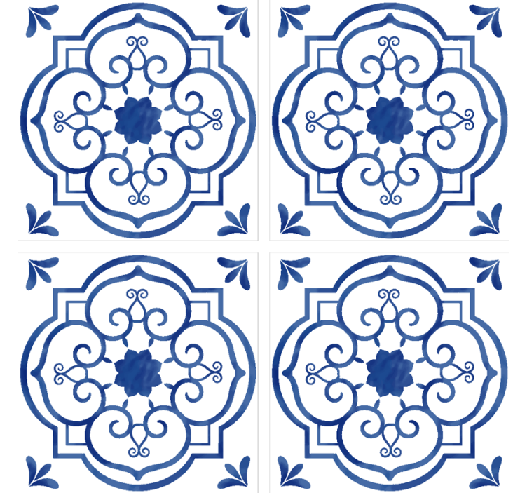 杯垫纹理与精致花卉图案相结合 - TenStickers