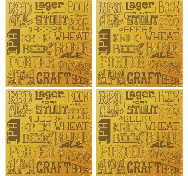 不同的啤酒类型酒吧杯垫 - TenStickers