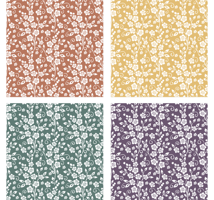 优雅的花朵图案杯垫 - TenStickers