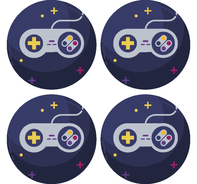杯垫 怪物 多彩游戏手柄 - TenStickers