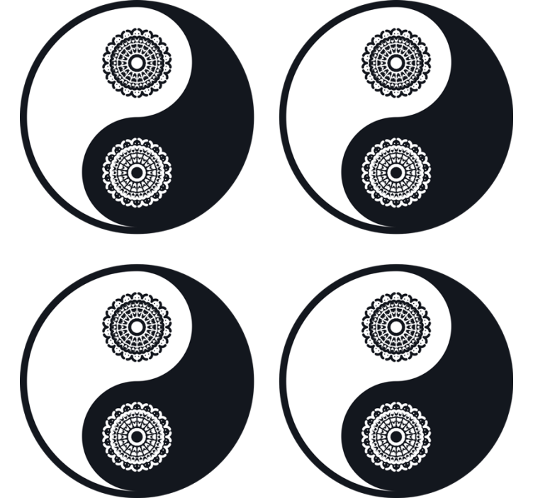 杯垫 怪物 阴阳曼陀罗图案 - TenStickers