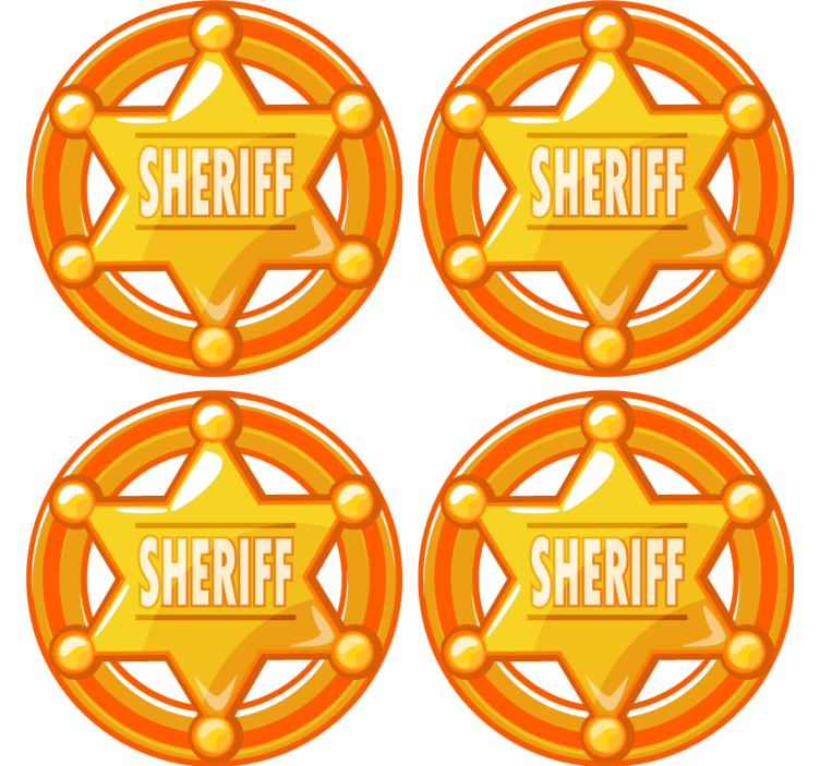 杯垫 怪物  sheriff星星图案 - TenStickers