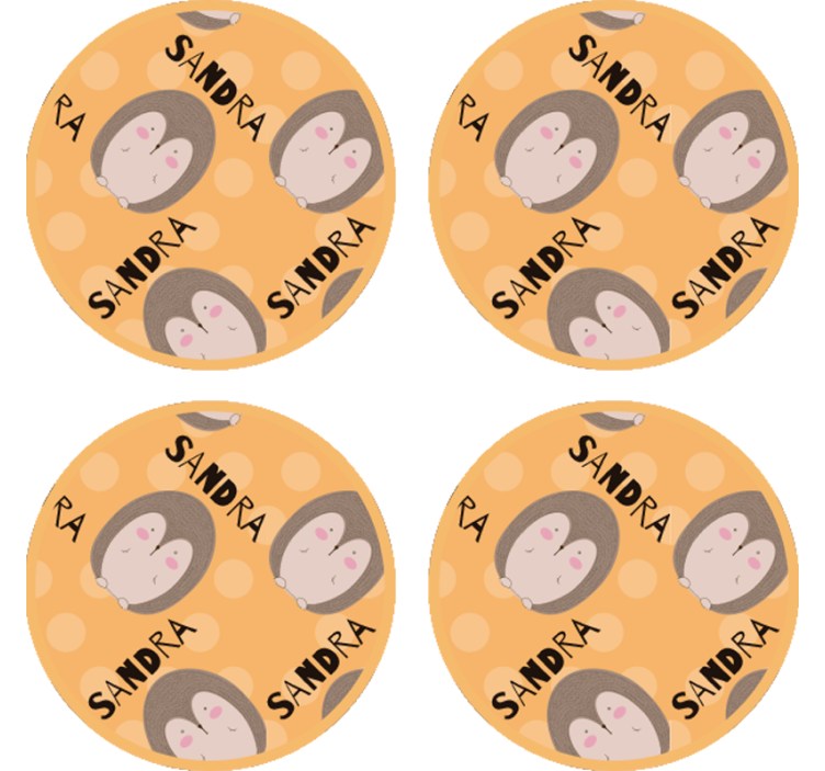 定制杯垫可爱刺猬图案 - TenStickers