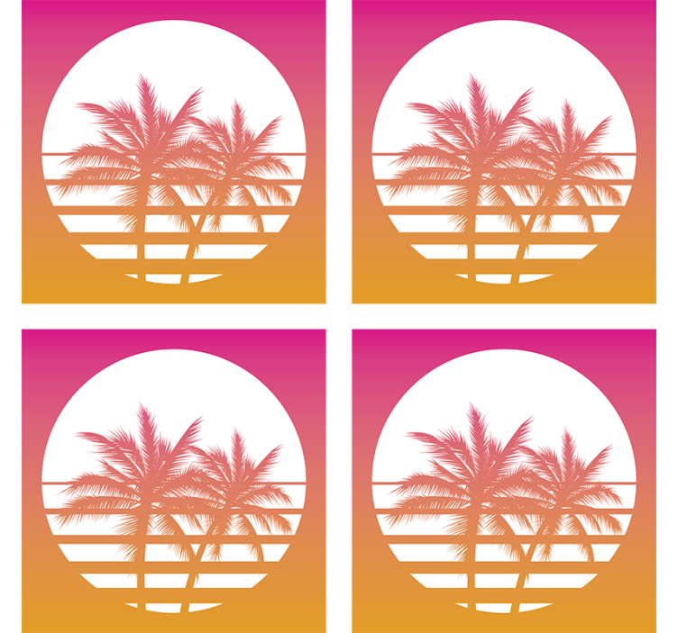 杯垫 怪物 热带日落剪影 - TenStickers