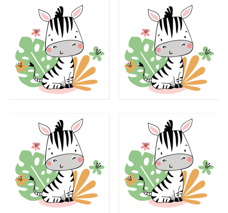 杯垫 怪物 可爱的斑马角色 - TenStickers