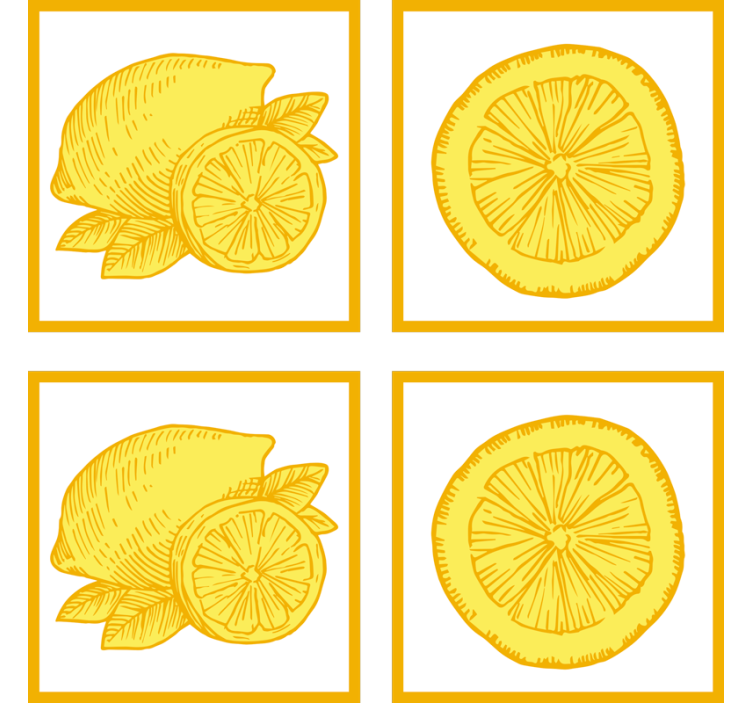 杯垫纹理与柑橘水果插图相结合 - TenStickers