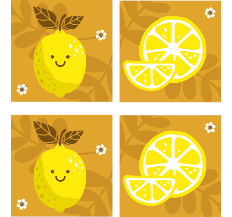 杯垫 怪物 快乐柠檬与柑橘 - TenStickers