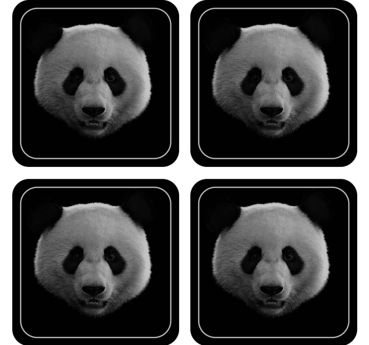 杯垫 怪物 熊猫脸图案 - TenStickers
