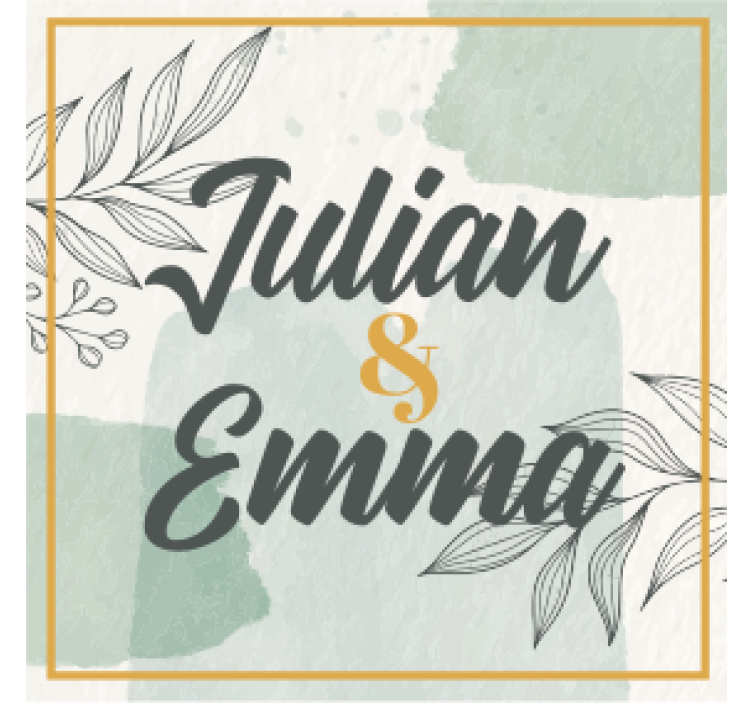 杯垫 婚礼 个性化姓名设计 - TenStickers