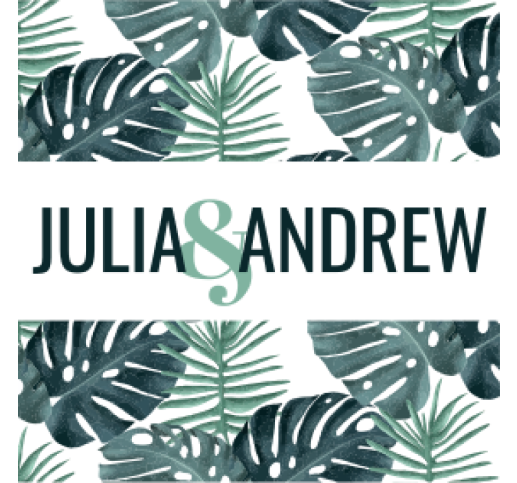 杯垫 婚禮 热带叶子图案 - TenStickers