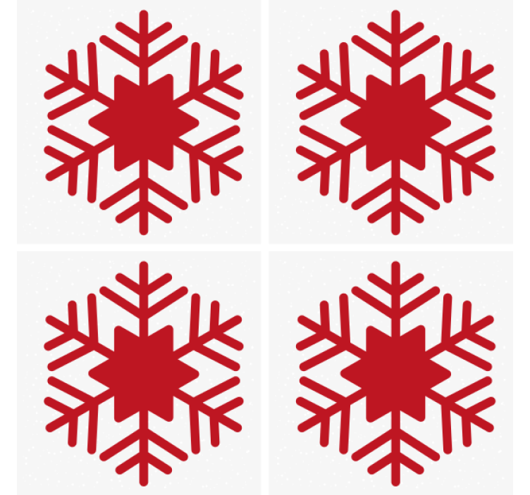 圣诞杯垫红色雪花图案 - TenStickers