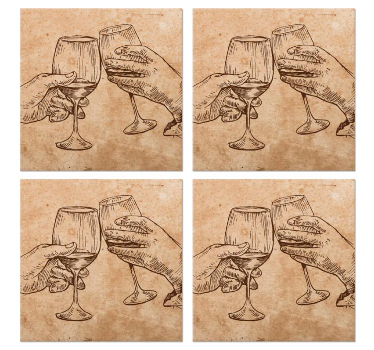 杯垫 啤酒垫 干杯手绘酒杯 - TenStickers