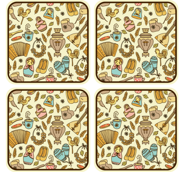杯垫 怪物 趣味民间艺术图案 - TenStickers