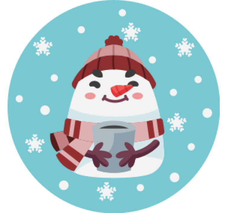 圣诞杯垫 雪人捧杯 - TenStickers