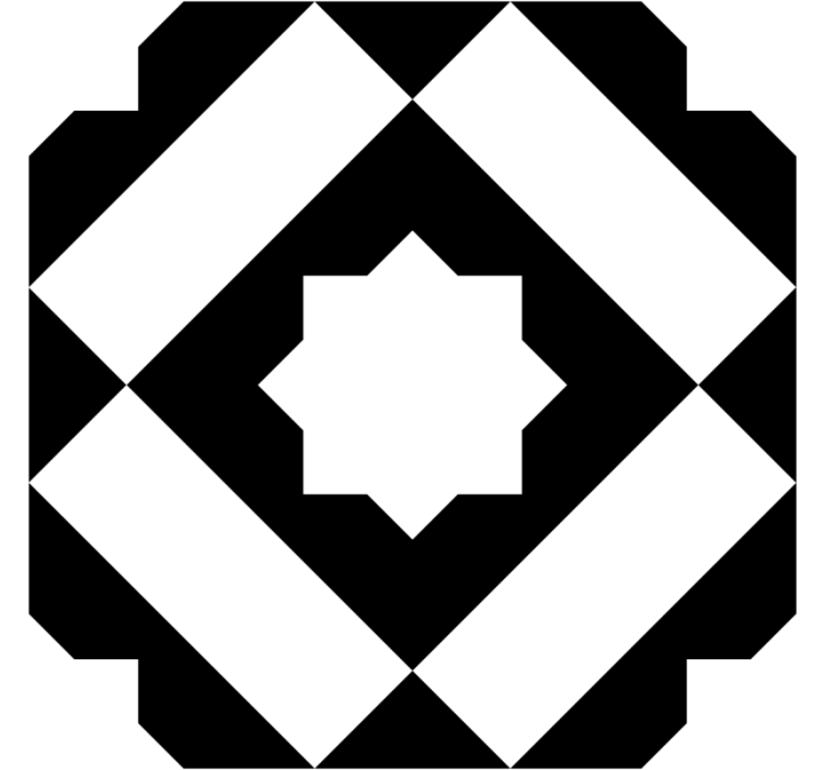 杯垫纹理与几何黑色图案相结合 - TenStickers