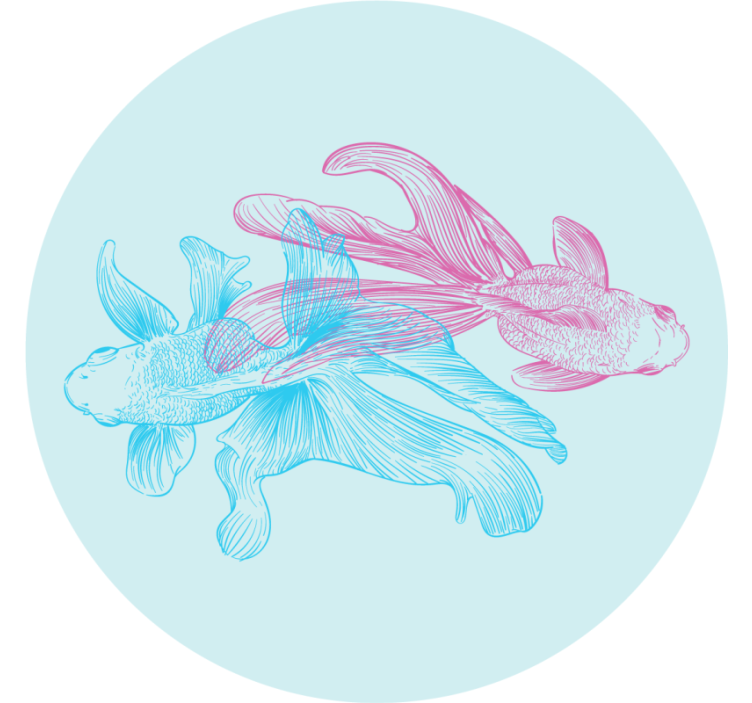 杯垫 怪物 双色鱼插图 - TenStickers
